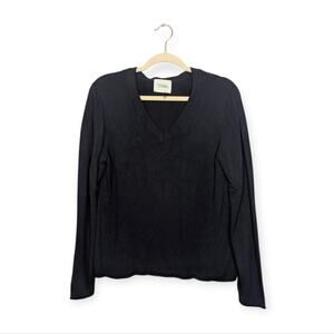 Stitches & Stripes Sweater L Navy V Neck Lightweight Knit Casual Pullover